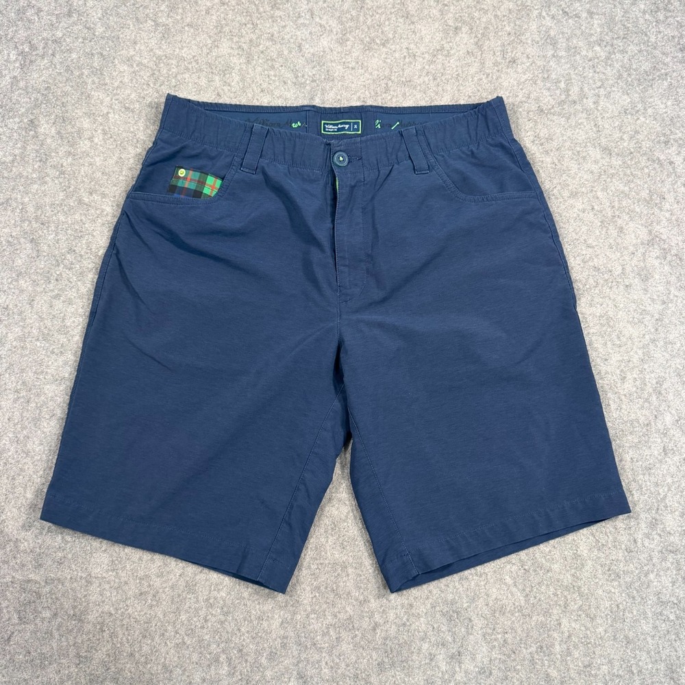 William Murray Navy Blue Straight‎ Fit Flat Front Chino Shorts Men's Size 34